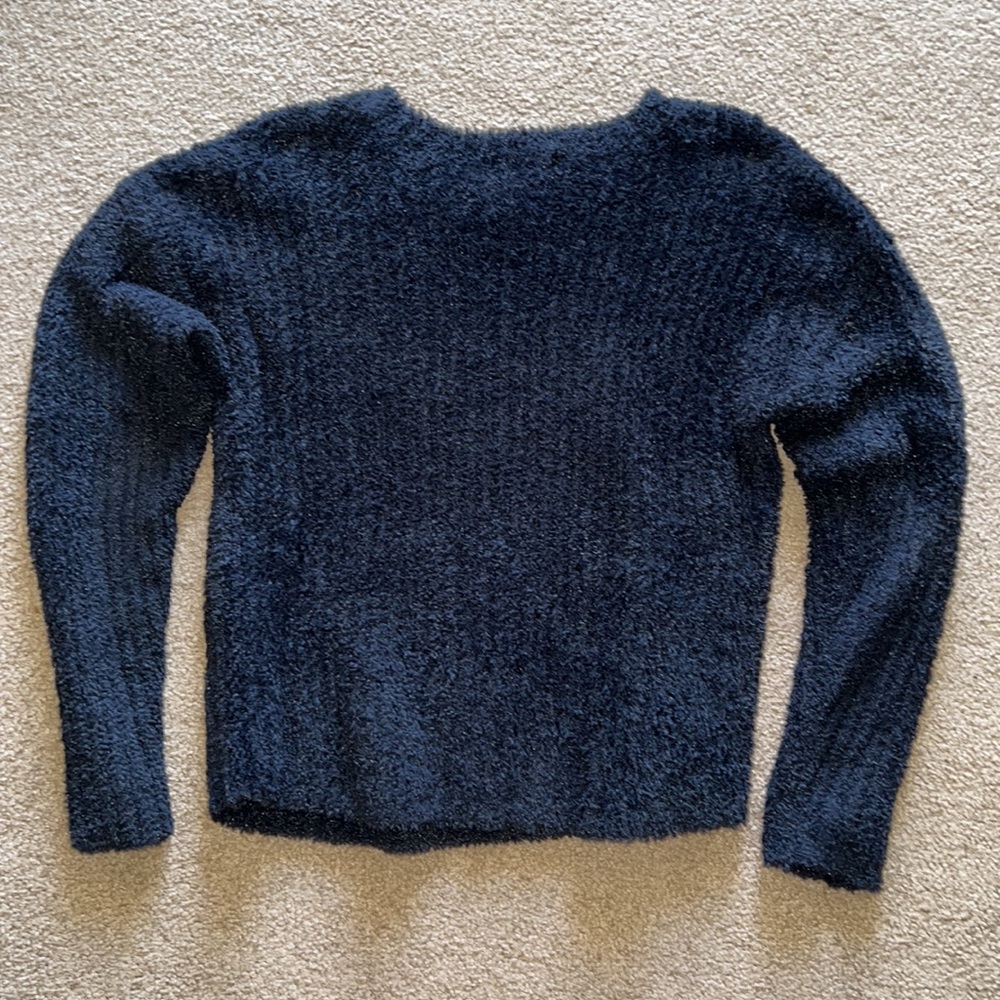 Forever 21 Black soft Fuzzy Crewneck Sweater - Picture 4 of 4